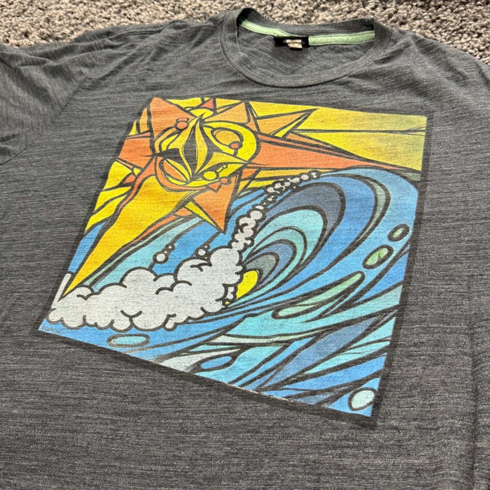 Skater Volcom Graphic T-Shirt Mens Gray Good Surf Wave Sun XL 0000278